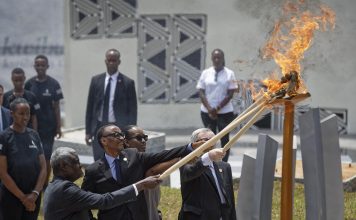 Rwanda genocide marks 25 years since mass slaughter Rwandan first lady Jeannette Kagame and European Commission President Jean-Claude Juncker light the flame of remembrance at the Kigali Genocide